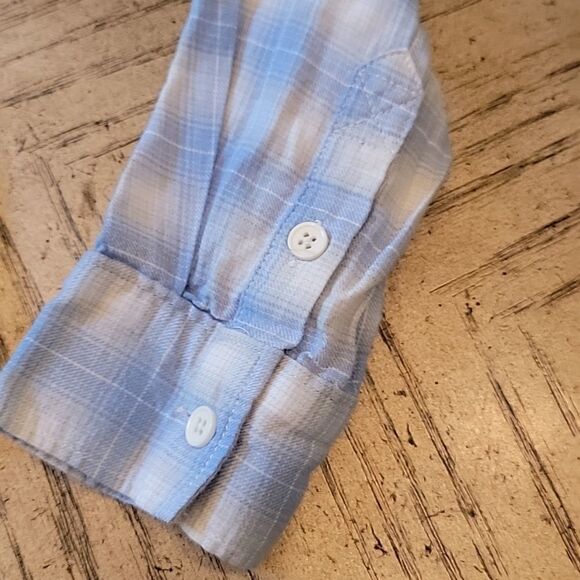 Blue plaid Button down shirt size XS PAIGE 💙 - Picture 8 of 12